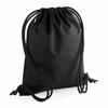 BagBase Ekologinen jumppapussi omalla painatuksella Black