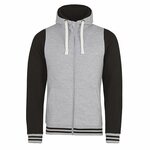 Just Hoods by AWDis Urban Varsity Zoodie huppari Heather Grey / Jet Black