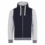 Just Hoods by AWDis Urban Varsity Zoodie huppari Oxford Navy / Heather Grey