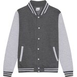 Just Hoods by AWDis Varsity collegetakki Charcoal / Heather Grey