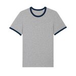 Stanley/Stella Ringer t-paita Heather Grey/French Navy