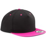 Beechfield 5 panel contrast snapback Black / Fuchsia