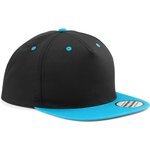 Beechfield 5 panel contrast snapback Black / Surf Blue
