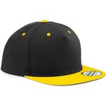 Beechfield 5 panel contrast snapback Black / Yellow