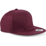Beechfield 5 panel snapback rapper cap Burgundy