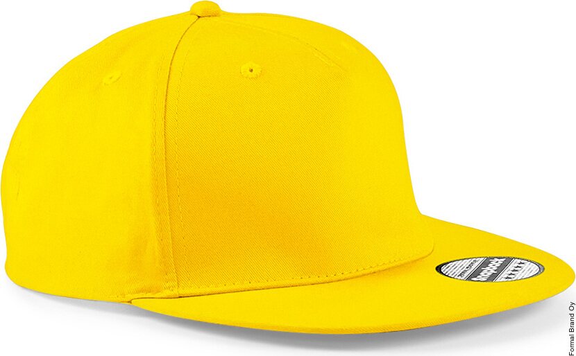 Beechfield 5 panel snapback rapper cap Yellow